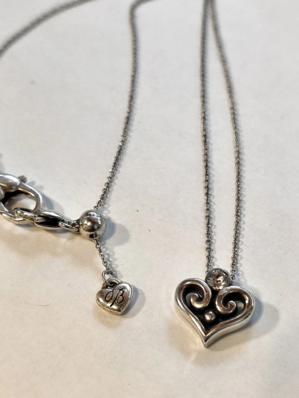 Brighton Open Scroll Heart Necklace Silver